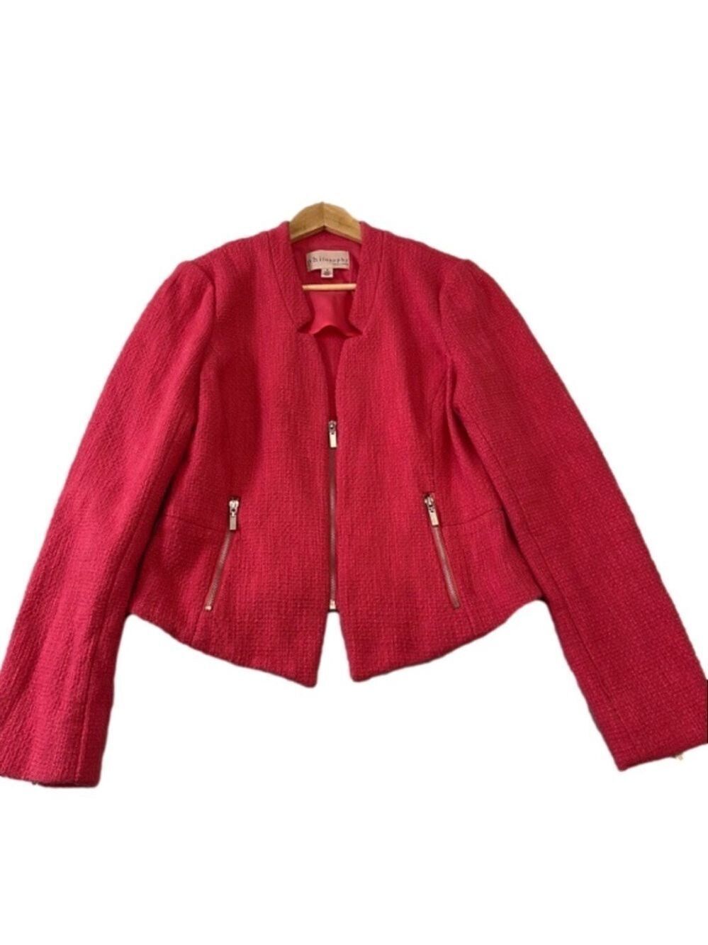 Philosophy Republic clothing fushia pink pure cotton blazer size 8 high quality